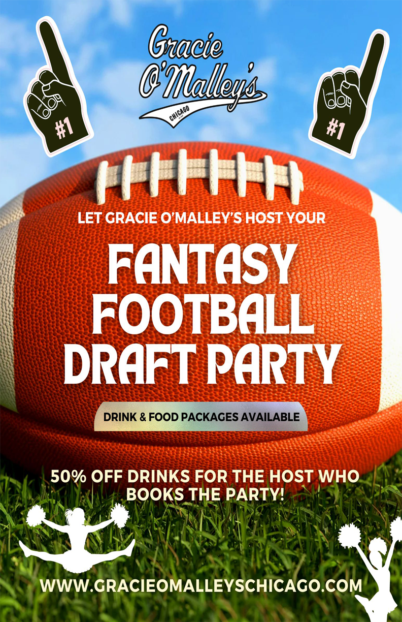 Fantasy Football Draft Party, Let Gracie O'Malleys Host Yours