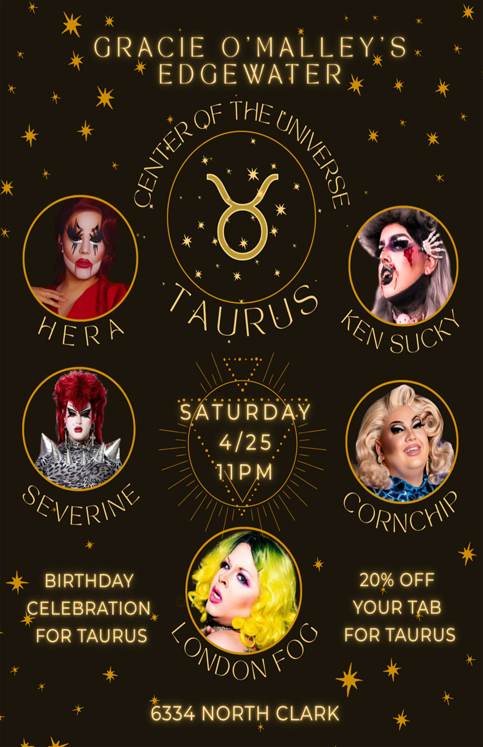 Taurus Birthday Celebration - Gracie O’Malley’s Edgewater - Saturday, April 25