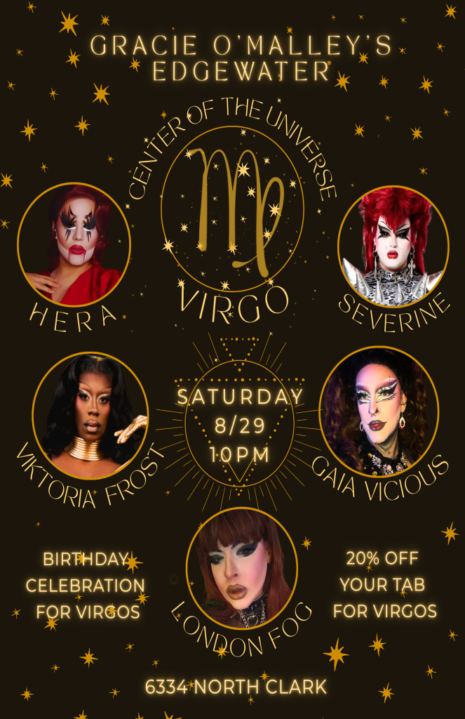 Saturday, August 29 | Center of the Universe: Virgo | Gracie O’Malley’s Edgewater