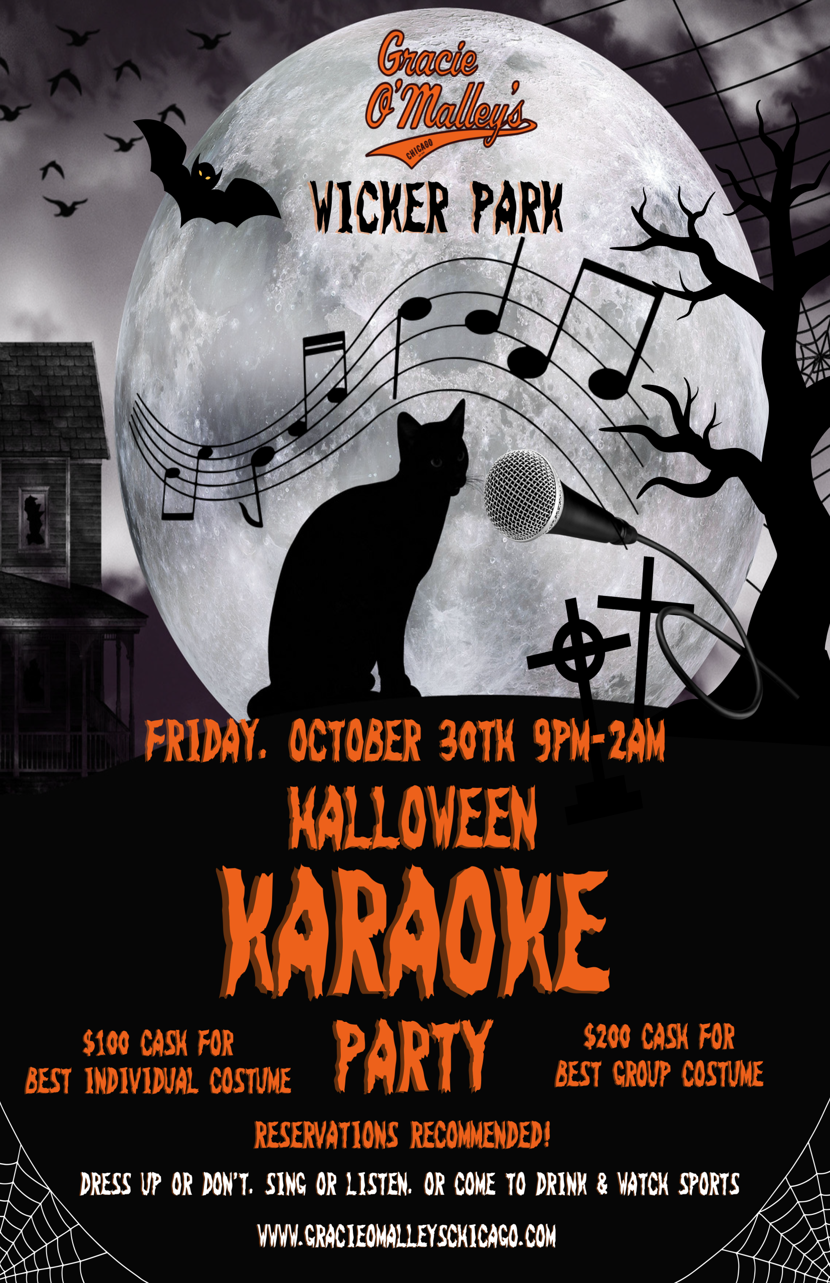 Friday, October 30 | Halloween Karaoke Party | Gracie O’Malley’s Wicker Park