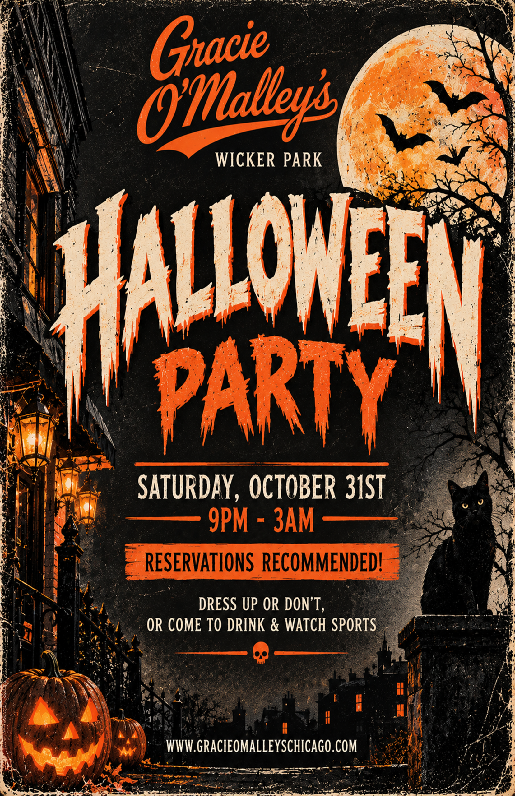 Saturday, October 31 | Halloween Party | Gracie O’Malley’s Wicker Park